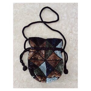 Urban Outfitters Sequined Drawstring Evening Bag Small Purse